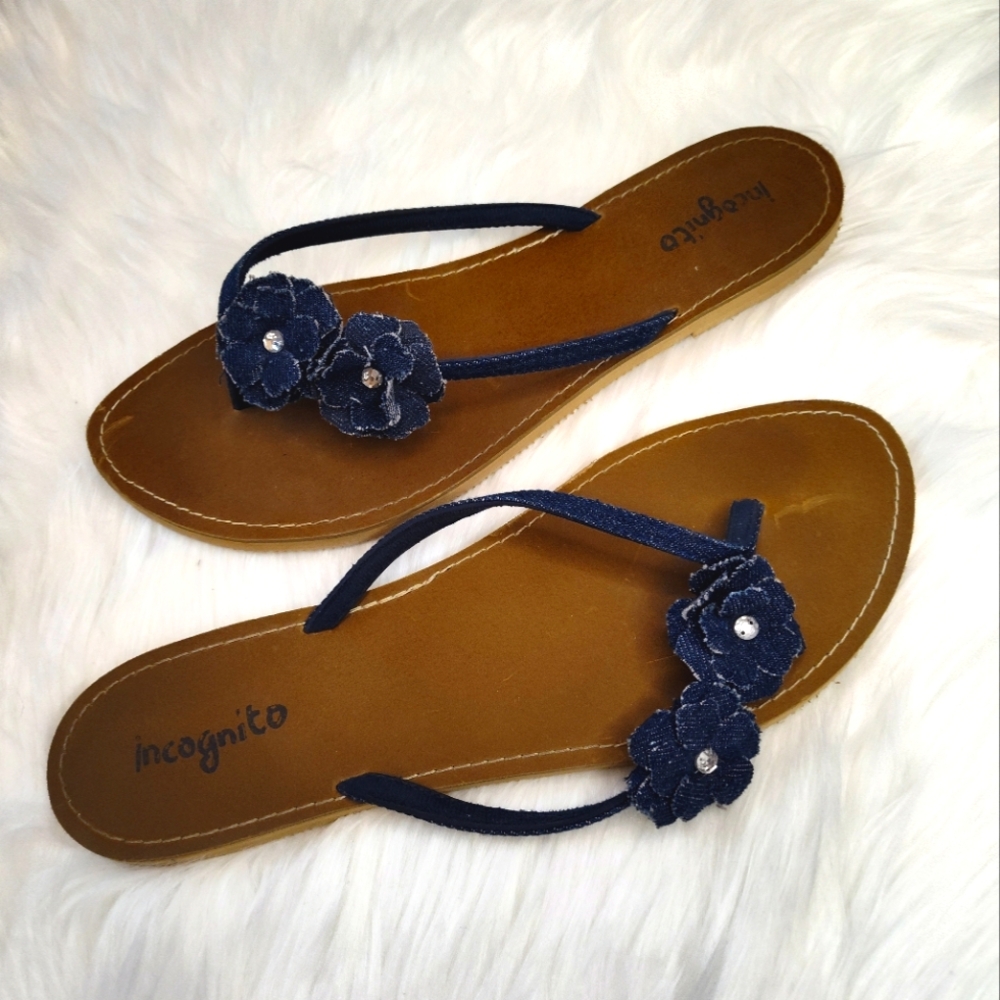 Floral Denim Sandals